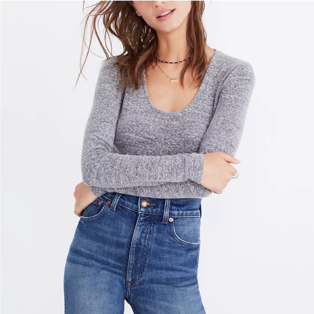 Madewell Heather Gray Long Sleeve Top